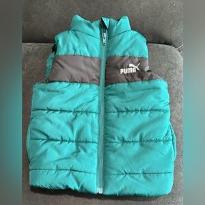 Puma Teal Puffer Vest with zipper new no tags